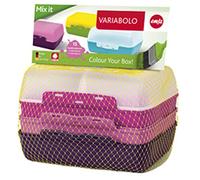 Emsa Boîtes-Repas, 2 Cloisons Amovibles, 4 Demi-Boîtes, Lot de 2, Variabolo Mix It, 517052
