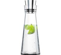 Emsa Carafe, 1 Litre, Fermeture Automatique, Verre/Inox, Flow Slim, 515675