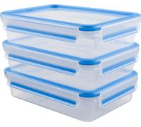 Emsa Clip & Close 2.0 Frischhaltedose, 3er Set, Frischhalte Box, Dose, Transparent, 1.2 L, 515645