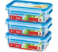 Emsa Clip & Close 3er Set Frischhaltedosen 1 L, Brotdose, Frischhaltebox, Box, 508558