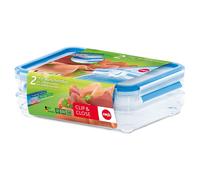 Emsa Clip & Close Aufschnittbox Set 0.6 L, Brotdose, Frischhaltebox, Käse-Wurstbox, 513576