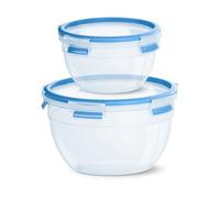 Emsa CLIP CLOSE Lot 2 boîtes rondes 1,1 + 2,6 L bleu N1011600, 2,6L