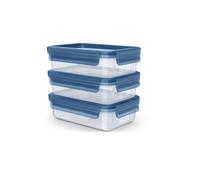 EMSA boîte de conservation Clip & Close Eco set de 3 pièces 3x0,8l rectangulaire transparent bleu