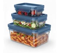Emsa Clip & Close N1171800 Eco Lot de 3 boîtes de conservation écologiques 0,55/1,0/2,2 l, design écologique, anti-fuite, hygiénique, passe au micro-ondes, au congélateur, au lave-vaisselle, sans BPA,