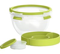 Emsa Clip & Go Boîte à snack 1 l plastique avec couvercle, passe au lave-vaissellle transparent, vert 518097