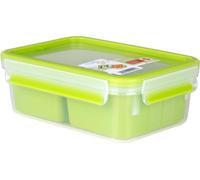 Emsa Clip & Go Frischhaltedose, Frischhalte Box, Dose, Aufbewahrungsdose, Clipbox, Kunststoff, Grün, 550 ml, 518102