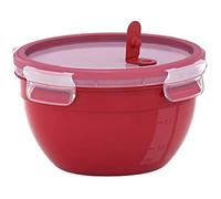 Emsa Clip&Micro Boîte alimentaire 2,6 L, Conservation des aliments, Joint fraicheur 100% étanche, Compatible micro-ondes, Sans