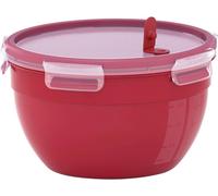 Emsa Clip & Micro Boîte pour micro-ondes 2.6 l plastique avec couvercle, passe au lave-vaissellle, sans BPA rouge N1060600