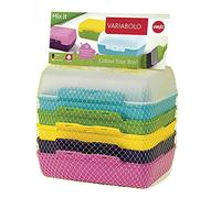 Emsa Clipboxes set de 3 Variabolo 509388 | 6 demi-coques pour 3 boîtes de conserve |Peut être assemblé à volonté |Passe au lave-vaisselle | Particulièrement adapté aux enfants, coloré, 15 x 3.5 x 10cm