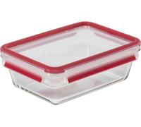 Emsa ClipClose Glass boîte à provisions 1,3 L verre rouge