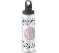 emsa Gourde TRITAN ADULT, 0,7 litre, Happy Day Couvercle noir, boules colorées, texte "OH happy DAY" G