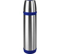 Emsa Isolierflasche Captain, Trinkflasche mit Becher, Isoflasche, Edelstahl, Blau, 500 ml, 502472
