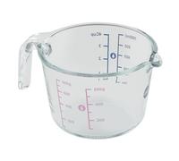Emsa K32361 Prep&Bake Verre doseur en verre 1 l | Double graduation | Pour ingrédients solides et liquides | Lèvre verseur pour un versement précis et propre | Passe au lave-vaisselle | Passe au