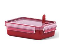Emsa Microwave Can Clip & Micro 517772 | Valve à micro-ondes | 0,8 L | Boîte à lunch | Mesure intégrée | Fabriqué en Allemagne | Rouge/transparent