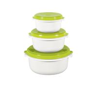 EMSA Mikrowellentopfset Micro Family 0,5/1/1,5 l weiß/limette 3teilig
