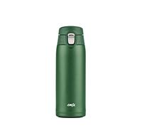 Emsa Mug isotherme 0,4 L, 100% étanche, Corps en acier inoxydable, Couvercle en Polypropylène, Sans bisphénol, Conservation optimale, Ouverture facile, Compact, Léger, Light Mug, Vert N2151900