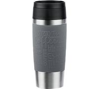 Emsa N20205 Travel Mug Classic Gobelet isotherme 0,36 l | Bouchon à vis confortable | Acier inoxydable | 4 h chaud et froid 8 h | 100% étanche | Passe au lave-vaisselle | Ouverture à 360° | Gris