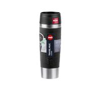 Emsa N20220 Travel Mug Classic Gobelet isotherme 0,5 l | Bouchon à vis confortable | Acier inoxydable | 6 h chaud et froid 12 h | 100% étanche | Passe au lave-vaisselle | Ouverture à 360° | Noir