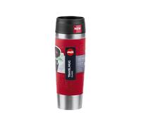 Emsa N20222 Travel Mug Classic Gobelet isotherme 0,5 l | Bouchon à vis confortable | Acier inoxydable | 6 h chaud et froid 12 h | 100% étanche | Passe au lave-vaisselle | Ouverture à 360° | Rouge