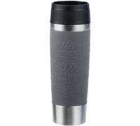 Emsa N20223 Travel Mug Classic Gobelet isotherme, 0,5 l, avec bouchon à vis confort, en acier inoxydable, chaud 6h et froid pendant 12 h, 100% étanche, passe au lave-vaisselle, ouverture à 360°, gris