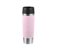 Emsa N20227 Travel Mug Wave Gobelet isotherme 0,5 l | Bouchon à vis confortable | Acier inoxydable | 6 h chaud et frais 12 h | 100% étanche | Passe au lave-vaisselle | Ouverture à 360° | Rose pastel