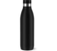 Emsa Bludrop Gourde 0,7 L Noir, Acier inoxydable 18/10, Hermétique, Revêtement esthétique coloré, Texture poudrée, Facile à utiliser, Boissons chaudes et froides, Compatible lave-vaisselle N3110900
