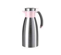 Emsa N41203 Théière isotherme Soft Grip 1 l - Fermeture Quick Tip - Maintien antidérapant grâce à la poignée douce - Piston isolant à double paroi en acier inoxydable - Chaud 12 h - Froid 24 h - 100%