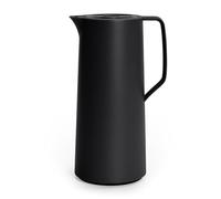 Emsa N41707 Motiva Bouteille isotherme | 1 litre | Plastique | Fermeture Quick Press | 12 h chaud et 24 h froid | Piston en verre | Fabriqué en Allemagne | Design nordique | Noir