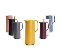 Emsa N41708 Motiva Bouteille isotherme | 1 litre | Fermeture Quick Press | 12 h chaud et 24 h froid | Piston en verre | Fabriqué en Allemagne | Design nordique | Jaune moutarde