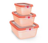 EMSA OneClick, boite de conservation, système One-Click, aliments frais 2 fois plus longtemps, 100% étanche, PÊCHE, LOT ÉCONOMIQUE 3 PIÈCES, 0,75 L / 1,50 L / 3,0 L, N1231500