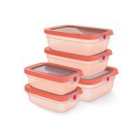 Emsa oneClick, Lot de 5 boîtes de conservation, Fermeture en un clic, Préservation de la fraîcheur 2 fois plus longtemps, 100% hermétiques, N1231000