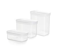 EMSA Optima Set de 3 boîtes à provisions Boîte de conservation Transparent Blanc