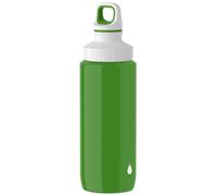 Emsa Light Steel 518358 Gourde en acier inoxydable avec fermeture automatique, 0,4 l, Acier inoxydable, Pink Drop White, 0,6 l