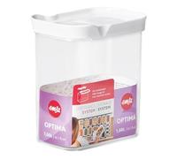 Emsa N11421 Optima Boîte en vrac rectangulaire avec couvercle coulissant Idéal pour portionner 100% sûr/hygiénique/sans danger Joint fraîcheur Sans BPA Design transparent 1,6 l