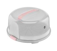 Emsa Prep & Bake K3268434 Boîte de rangement ronde pour gâteau avec poignée de transport Transparent et rose 34 cm