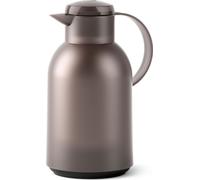 Emsa SAMBA Isolierkanne Quick Press, Kanne, Teekanne, Kaffeekanne, Kaffee, Kunststoff, Transparent-Taupe, 1.5 L, N4012200