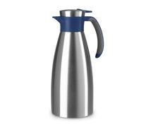 Emsa N41204 Théière isotherme Soft Grip 1,5 l - Fermeture Quick Tip - Maintien antidérapant grâce à la poignée douce - Piston isolant à double paroi en acier inoxydable - Chaud 12 h - Froid 24 h - 100
