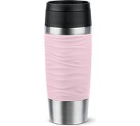 Emsa N20214 Travel Mug Wave Gobelet isotherme 0,36 l | Bouchon à vis confortable | Acier inoxydable | 4 h chaud et froid 8 h | 100% étanche | Passe au lave-vaisselle | Ouverture à 360° | Rose pastel