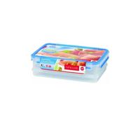 Emsa Boîtes alimentaires Clip & Close 3D – 2 pièces, 1,0/1,65 L, 100% hermétiques, transparent/bleu