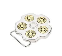 EMSea 1 Boucle de Ceinture en M¨¦tal Bullet Spinner 7x7cm 38-40mm de Bullet Revolver de en Alliage de Zinc Boucle de Ceinture Rotative