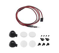EMSea 1 Jeu Lumière LED Ronde RC avec Kit de Couverture Compatible avec TRXAAXS/ TRX4/ SCX10/ D90 1/10 RC Modèle Voiture Phare Lampe Accessoire, 2 LED