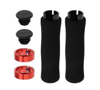 EMSea 1 Paire de Poignées de Guidon en Mousse Poignées de Guidon de Vélo à Verrouillage Unique Adaptées Aux Guidons de Diamètre 22 Mm Poignée de Vélo de Montagne VTT (Rouge)