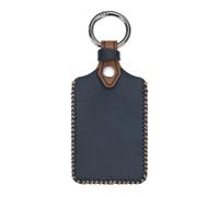 EMSea 1 Pièce Porte-Cartes en Cuir Vintage Crazy Horse pour Clé de Voiture avec Boucle en Métal Compatible avec Tesla Modèle 3 Modèle Y Modèle X Bleu