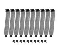EMSea 10pcs Déflecteur de Poussière PCI Bit Filtre à Poussière en Métal Plaque d'obturation Couvercles de Fente Ventilée avec Vis de Fixation Accessoires Informatiques, Noir
