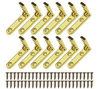 EMSea 12pcs Charnières de Boîte à Bijoux Charnière Pliante à 90 Degrés avec Vis de Montage Charnière à Bijoux en Alliage de Zinc Accessoires de Boîte en Bois Or