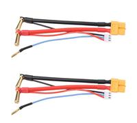 EMSea 2 Câbles Adaptateurs de Charge pour Batteries RC Connecteur Banane 5 Mm vers XT60 Femelle avec Prise Equilibrage JST-XH 2S Boîtier Rigide Coudé