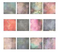 EMSea 24 Feuilles Bloc de Papier Scrapbooking Simple Face 6 Pouces Exquis Vintage Écriture Scrapbooking Bloc de Papier Cartonné pour Cadre Photo Décor Cadeau Décoration