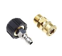 EMSea 2pcs Adaptateurs de Tuyau pour Nettoyeur Haute Pression M22 14mm Filetage Femelle vers 1/4" Prise Rapide Mâle et 1/4" Prise Rapide Femelle vers M22 14mm Mâle