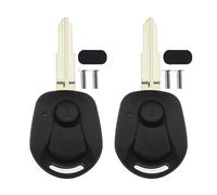 EMSea 2pcs Coque de Clé à Distance de Voiture 1 Bouton Compatible avec Actyon SUV Kyron Rexton Boîtier de Couverture Boîtier de Clé Remplacement SSY3 Lame de Clé Non Coupée