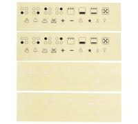 EMSea 4 Pièces Cuisinière Four Cuisinière Cuisinière Autocollants Four Décalcomanies Étiquettes Marquages Autocollants Remplacement Noir Blanc étiquettes Bouton Décalcomanie